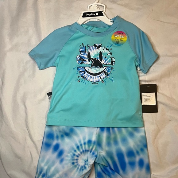 Hurley Blue Rashguard Swim Set - Picture 1 of 3
